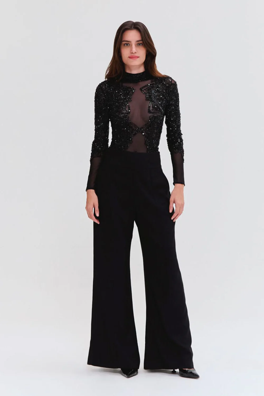 HAND BEADED TULLE BODYSUIT (EXCLUSIVE)