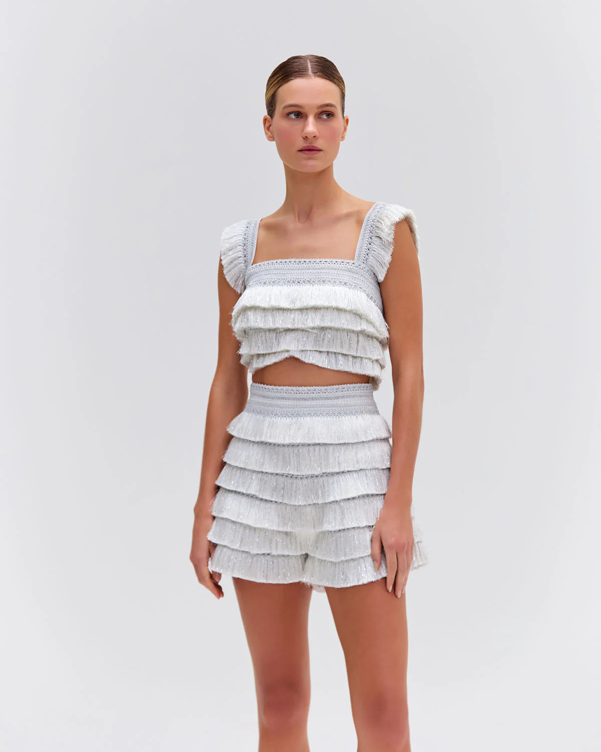 Metallic Fringe Shorts