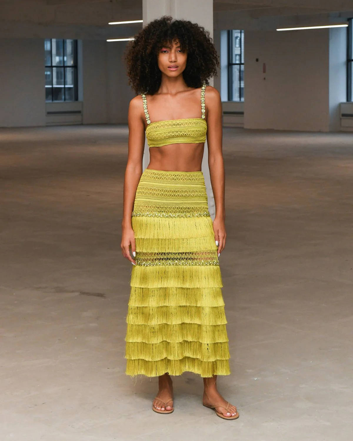 Beaded Woven Cropped Top