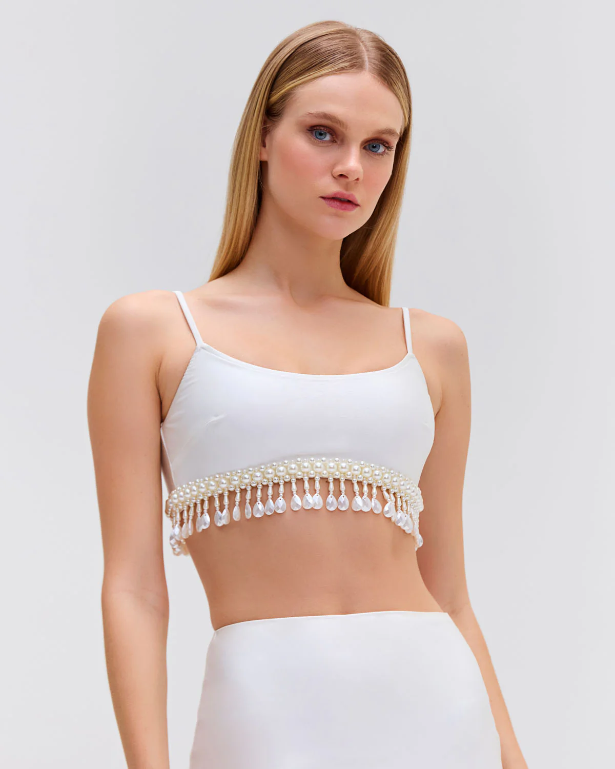 HAND-BEADED CROPPED TOP