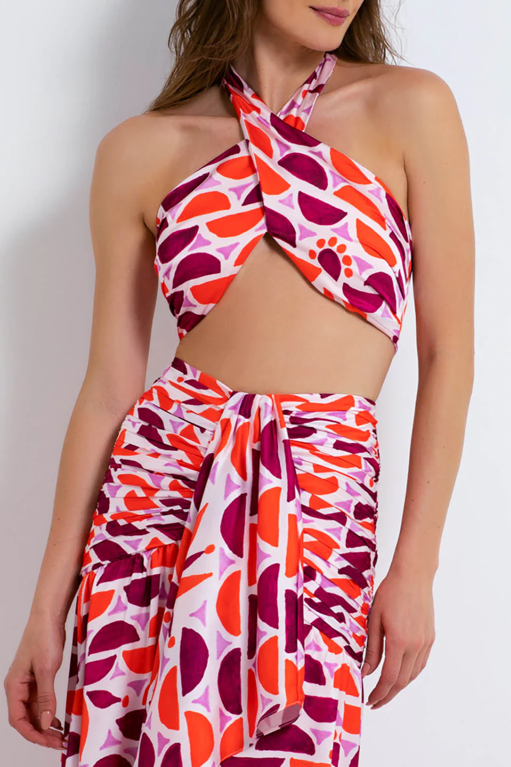 Solis Cross-Front Cropped Top