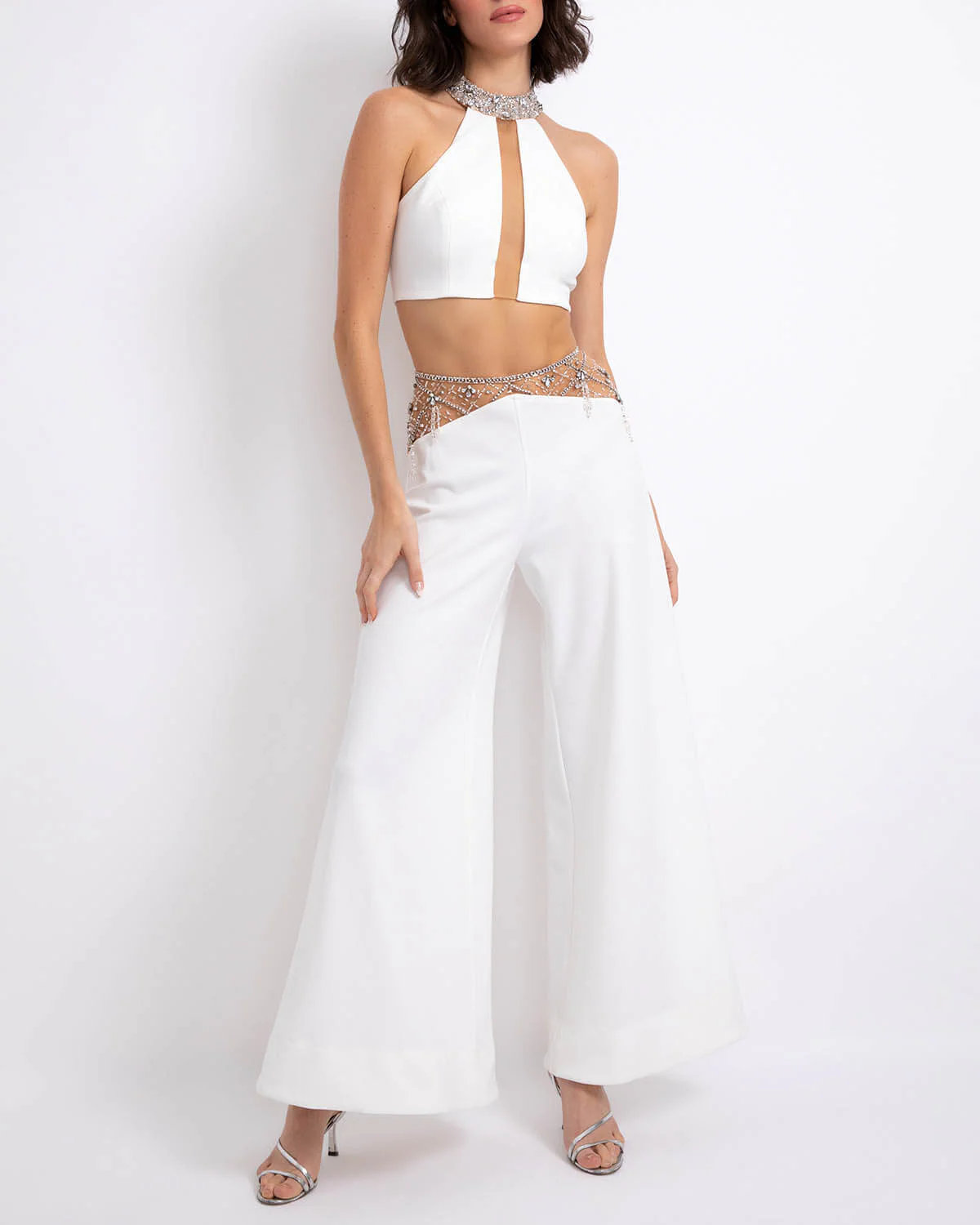 HAND-BEADED HALTERNECK TOP