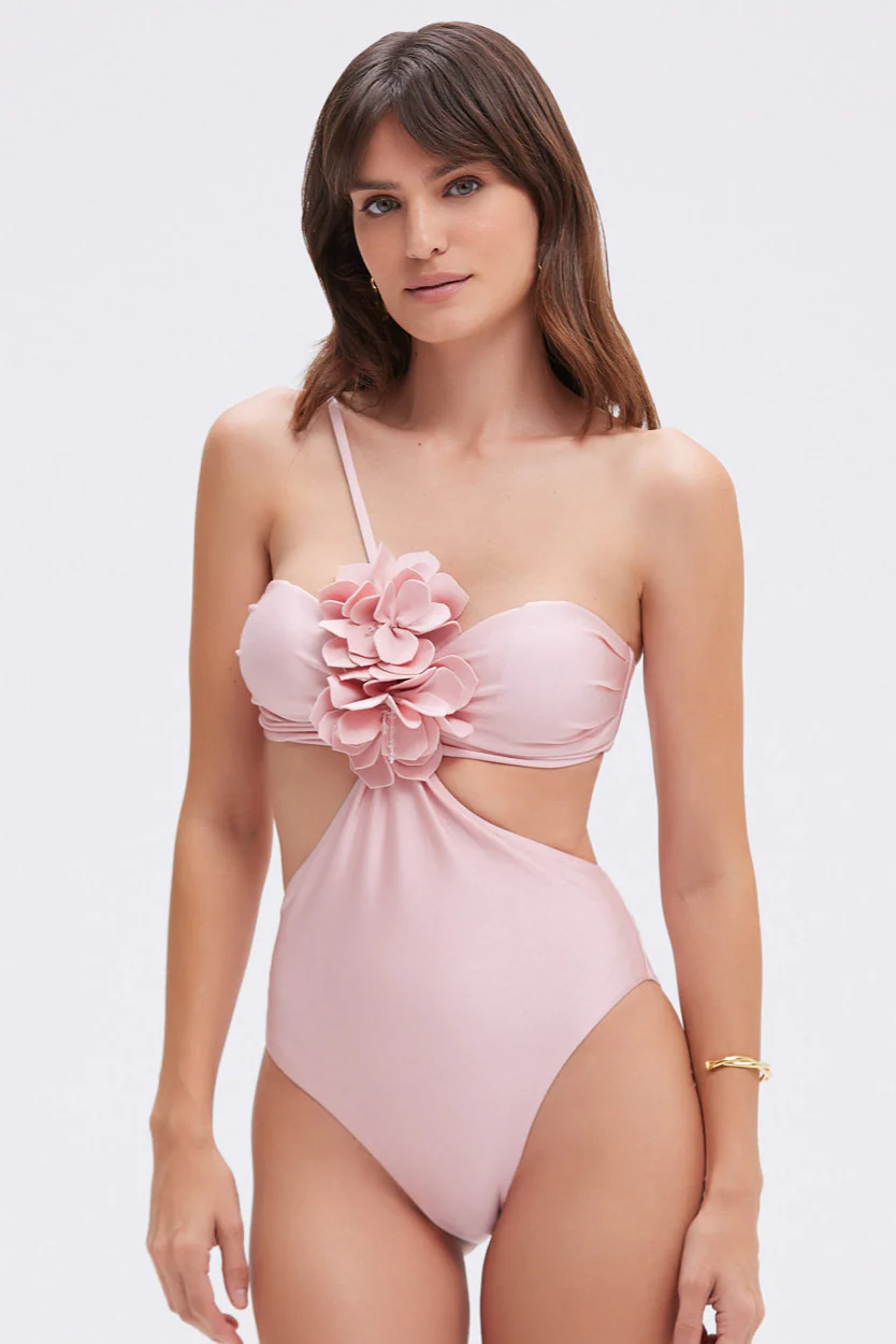 LAGOA LYCRA FLOWER APPLIQUE ONE PIECE