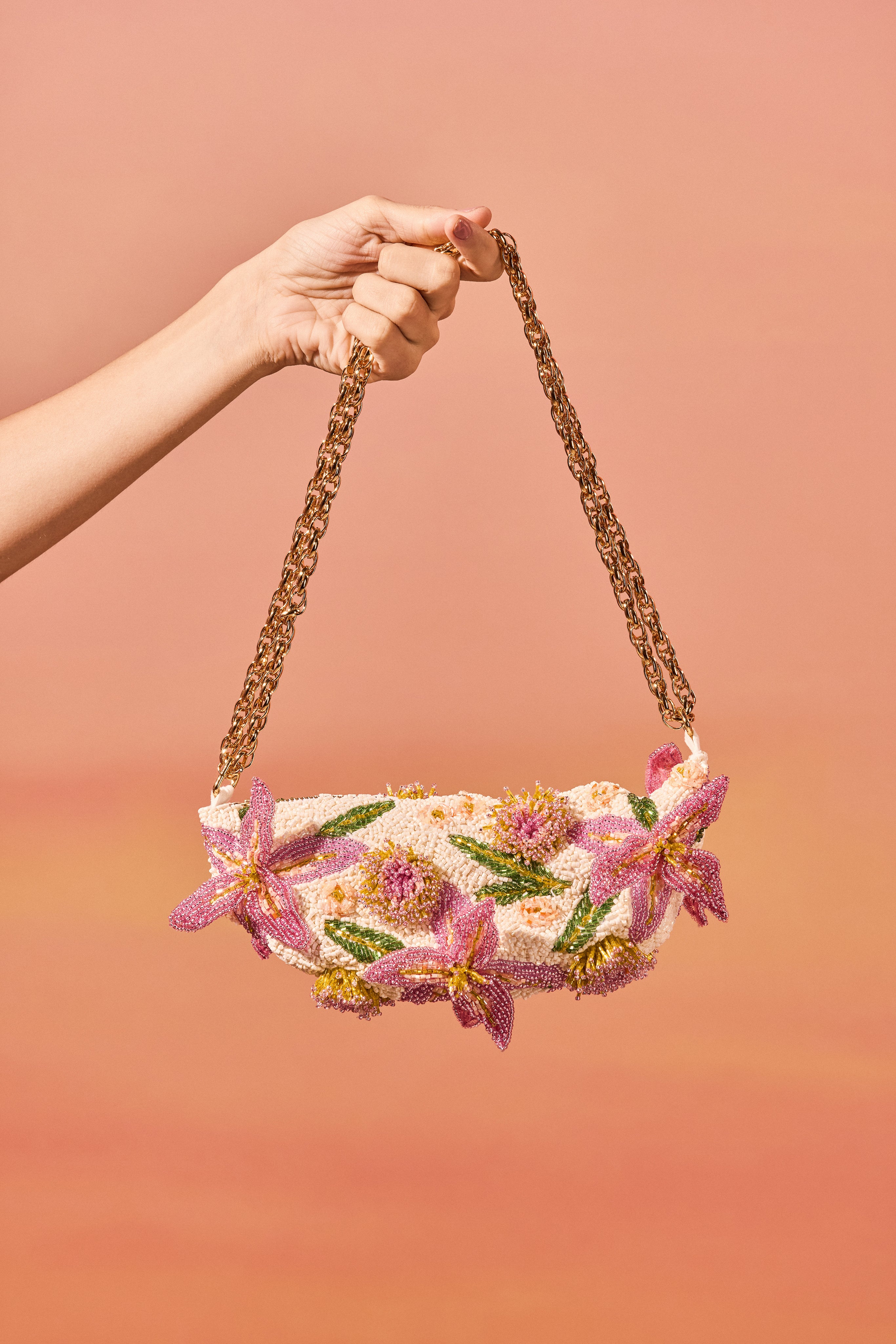BRUMA COTTON POPLIN BAG EMBROIDERED FLOWERS