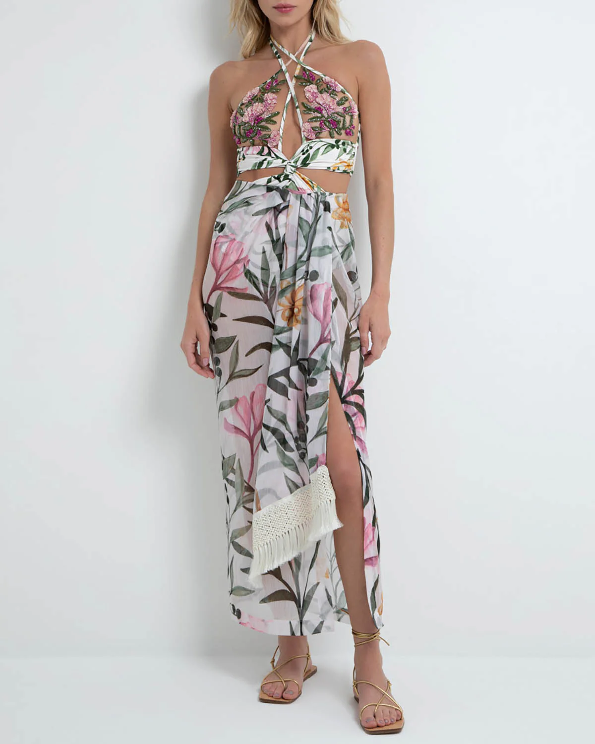 Jasmine Fringe Trim Beach Skirt (FINAL SALE)