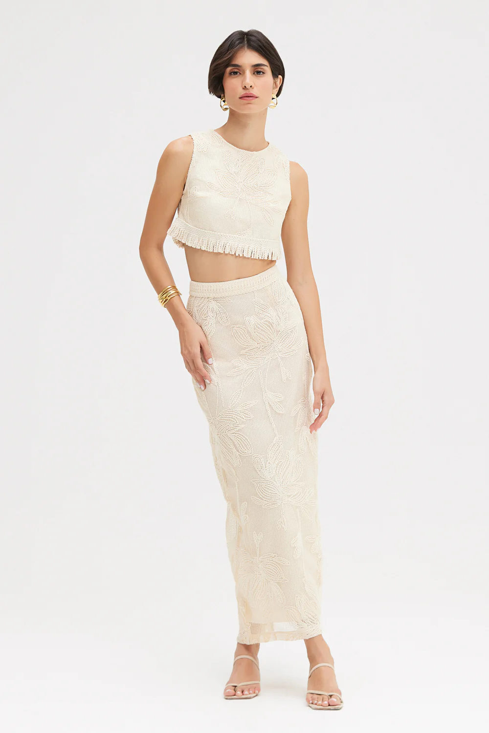 JOY LACE MIDI SKIRT