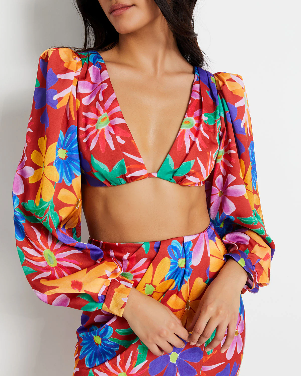 Aster Long Sleeve Cropped Top