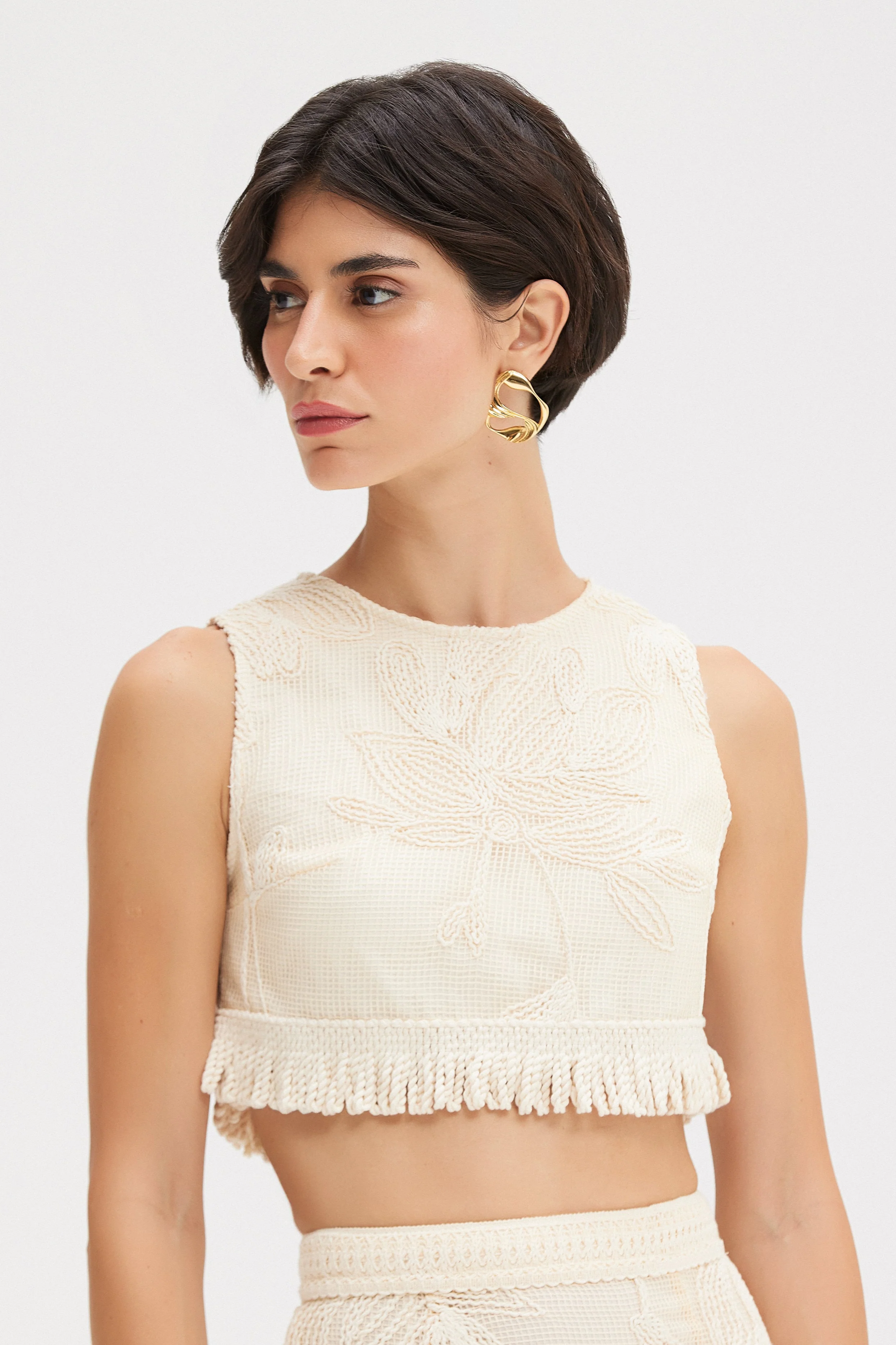 JOY LACE FRINGE TOP