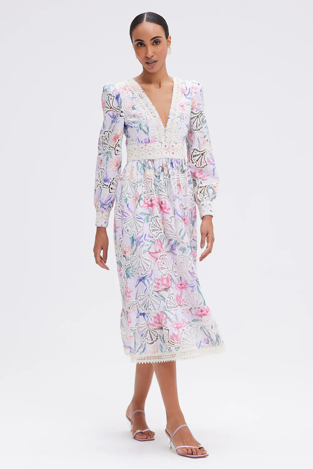 AMARYLLIS EMBROIDERED MIDI DRESS