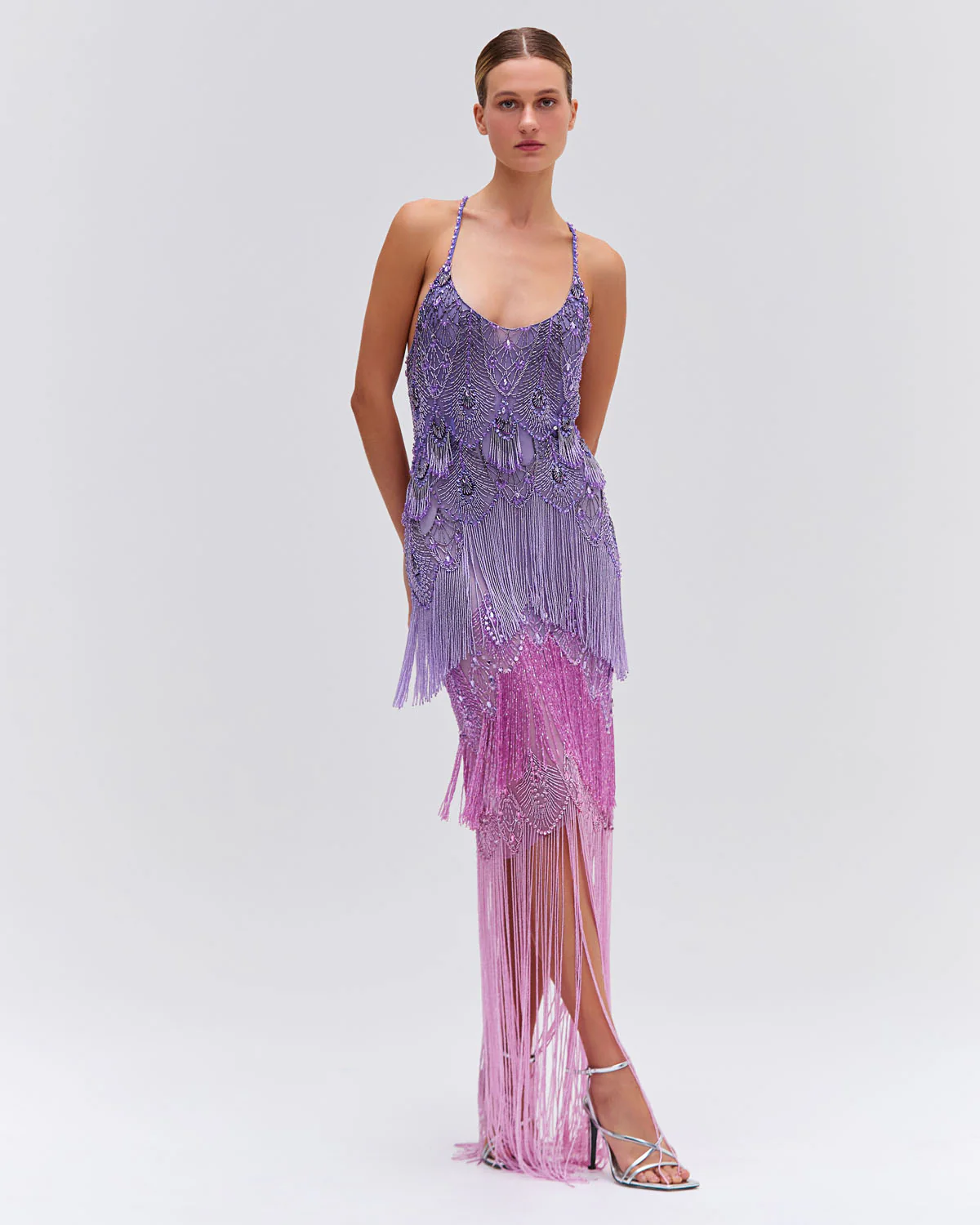 Hand-Beaded Ombre Gown