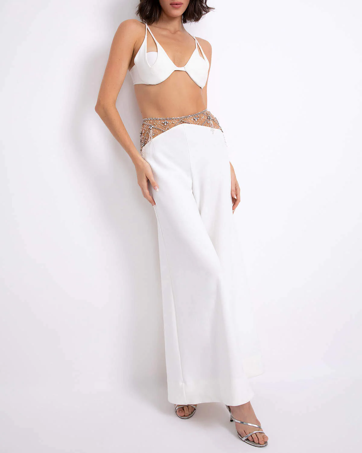 Hand-Beaded Wide Leg Pant (FINAL SALE)