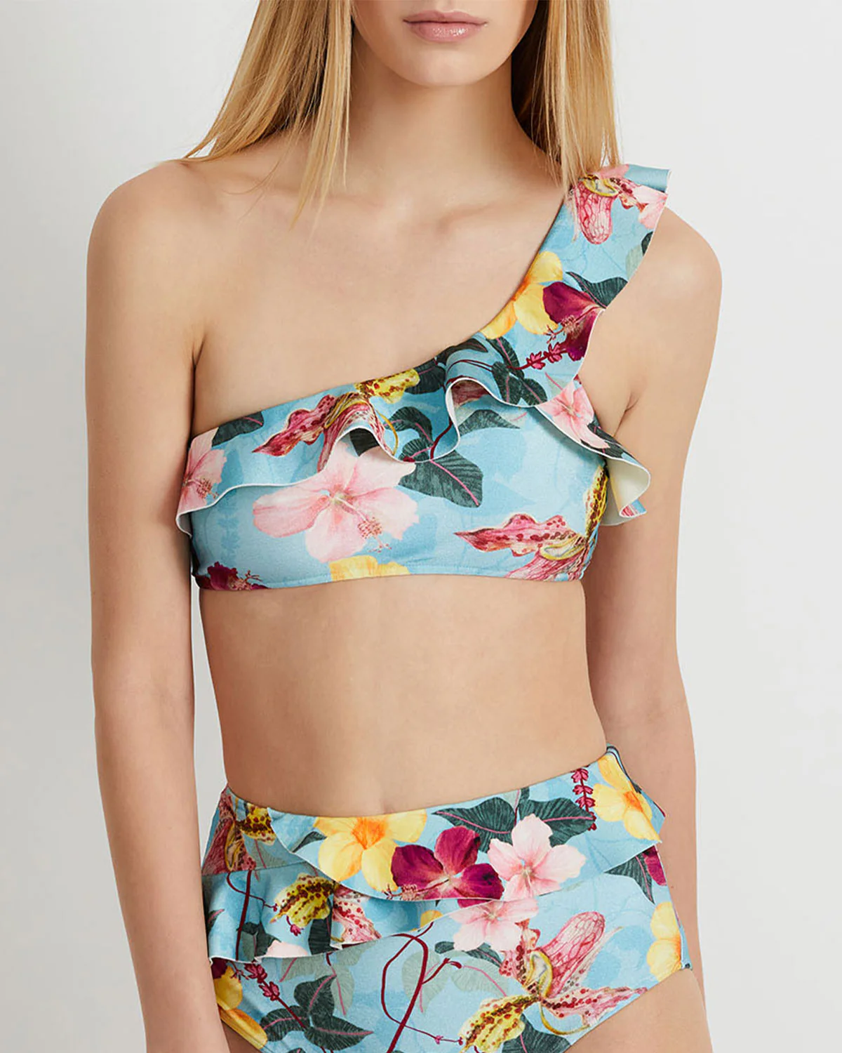 Hibiscus One Shoulder Bikini Top (FINAL SALE)