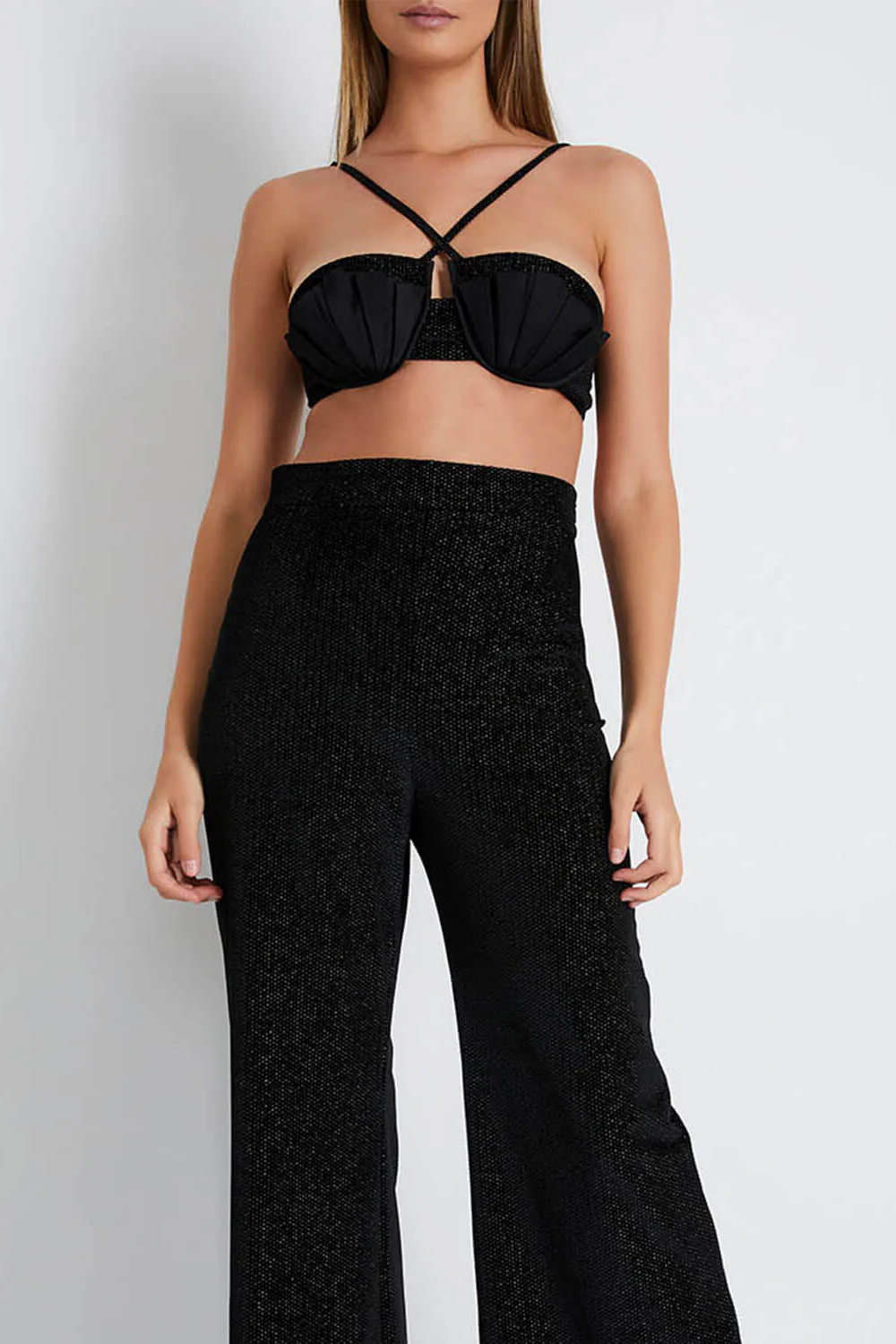 Pleated Satin Bralette Top