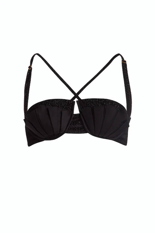 Pleated Satin Bralette Top