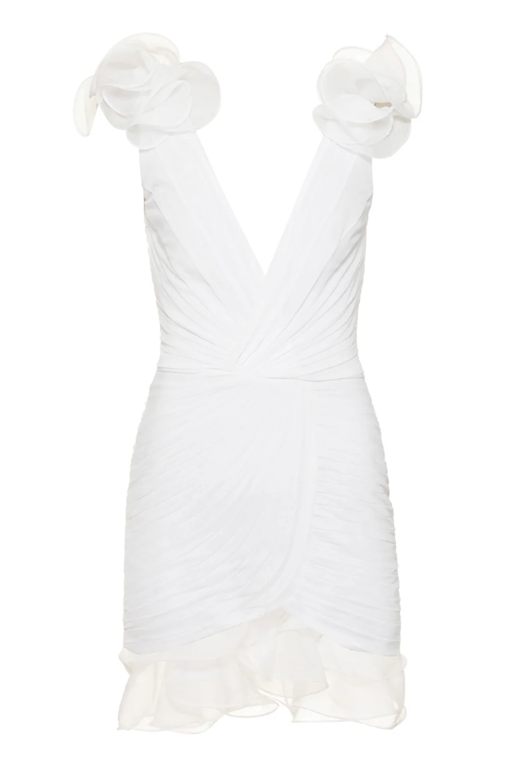 SILK PLISSE FLUTTER MINI DRESS