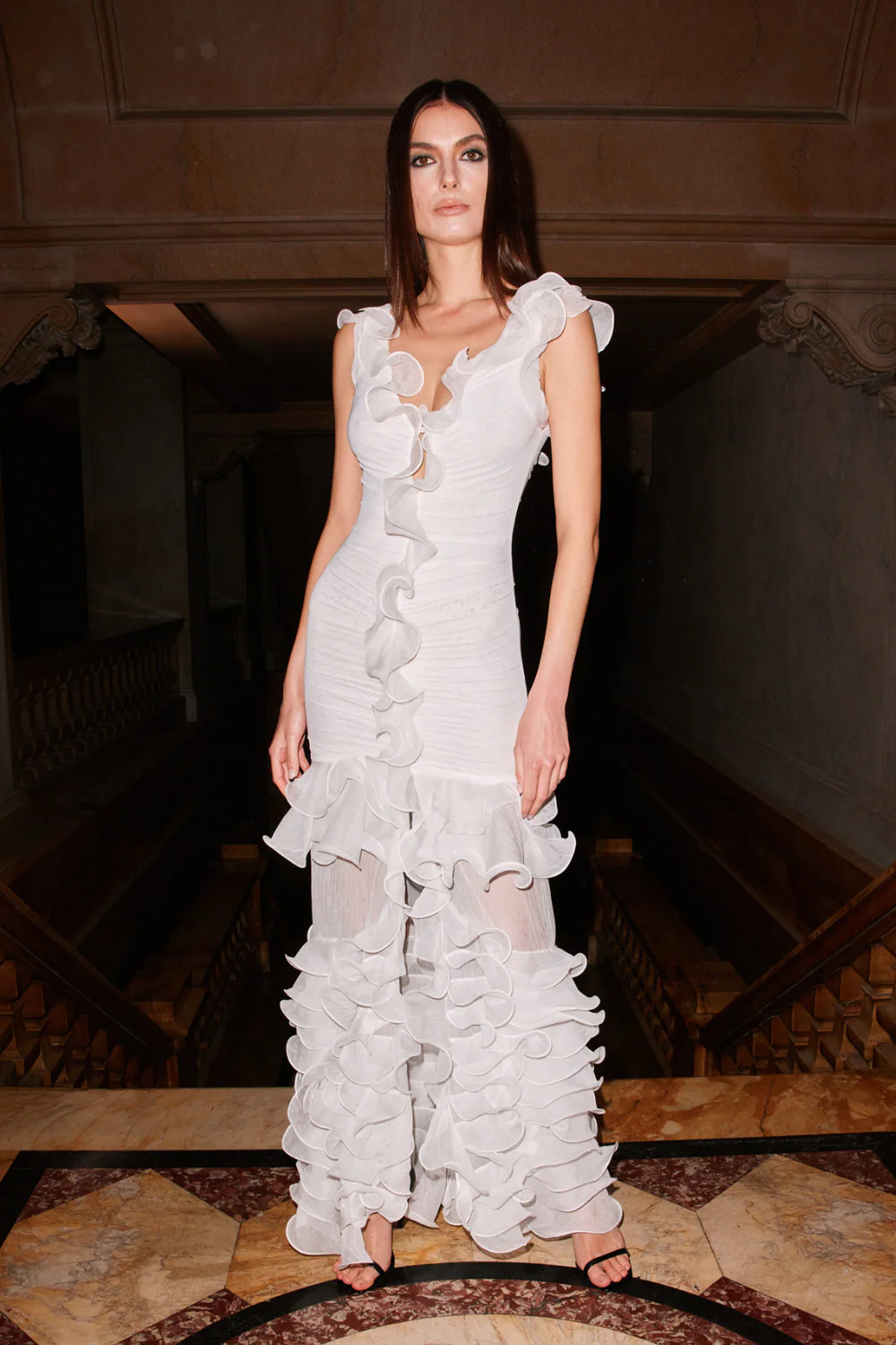 Stretch Tulle Maxi Dress (RUNWAY)