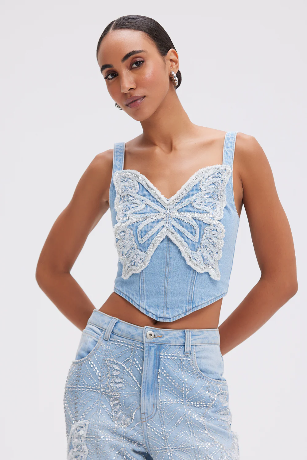 BUTTERFLY DENIM TOP (RUNWAY)