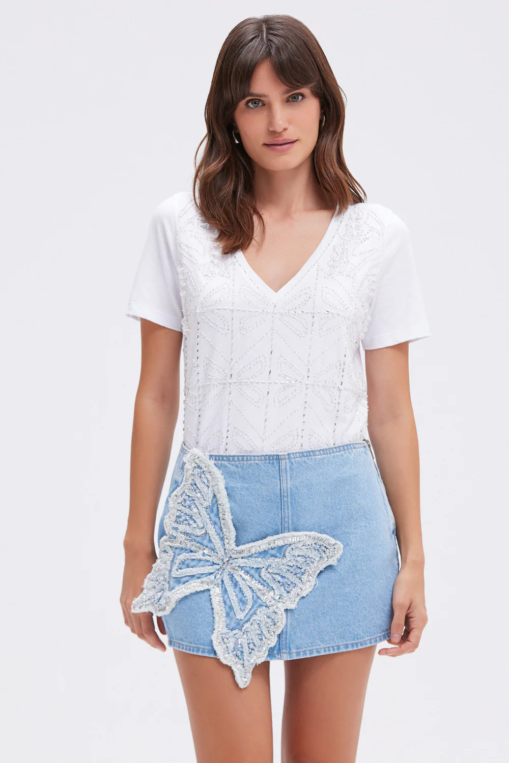 BUTTERFLY DENIM SKIRT (RUNWAY)