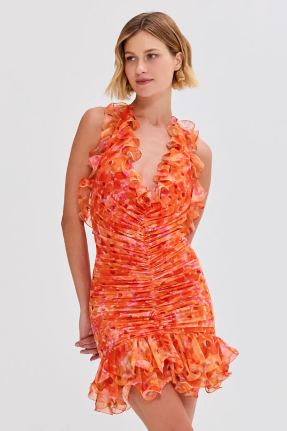 MYOSOTIS PLUNGE MINI DRESS