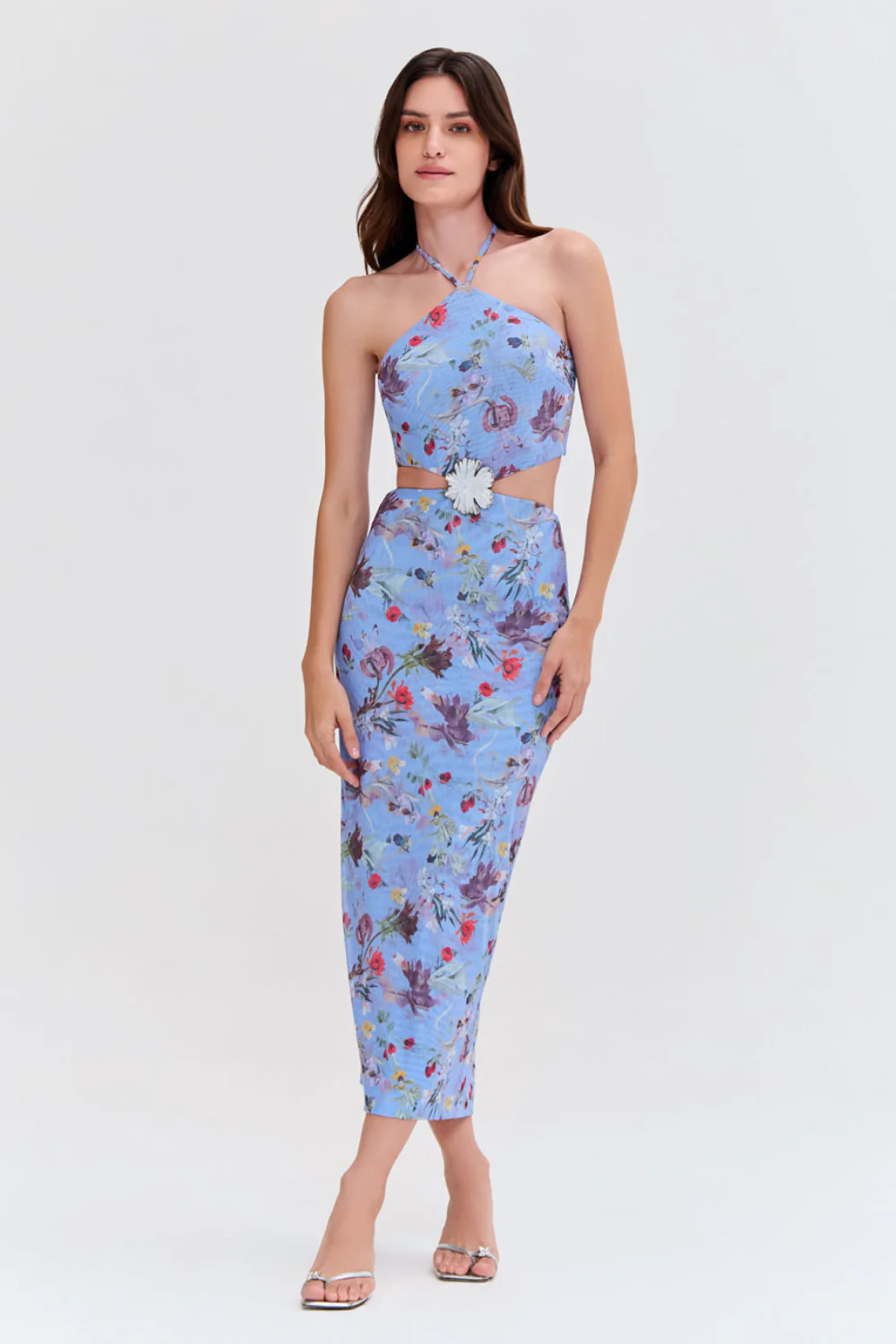 LILY FLOWER HALTERNECK DRESS
