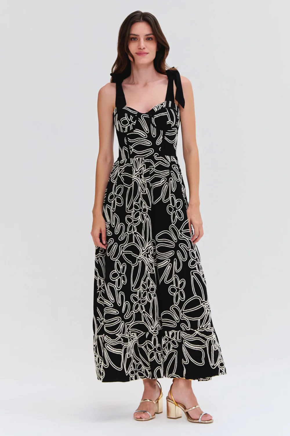ASAS LINEN LACE MIDI DRESS